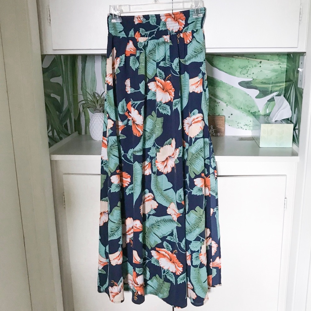 Tropical Hibiscus Maxi Skirt